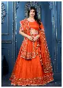 Rust Jaal Lehenga