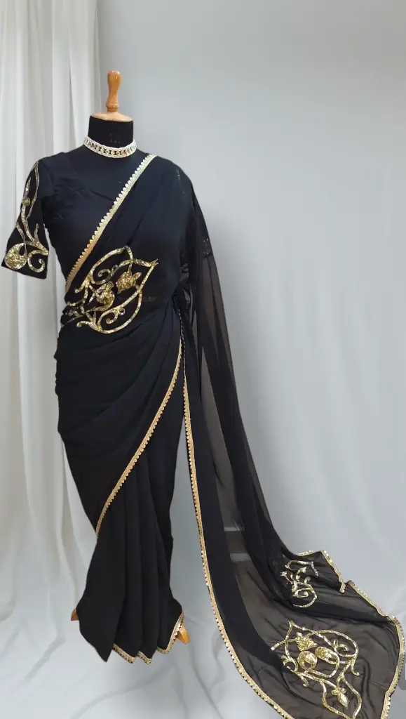 Black Georgette Saree