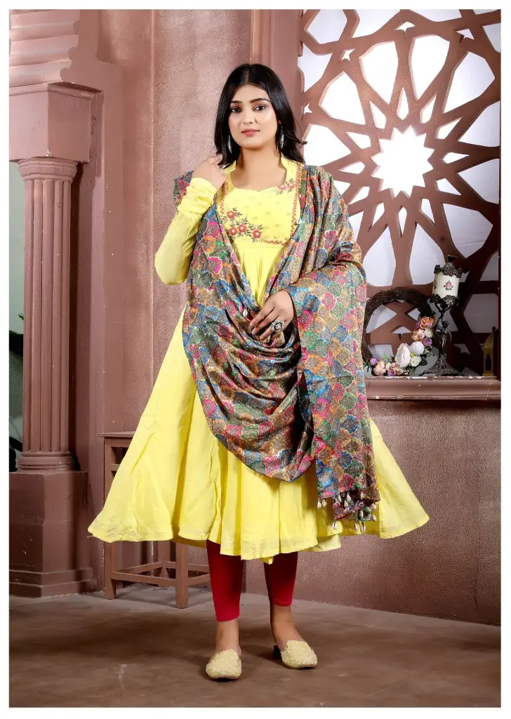 Pastel Yellow Anarkali