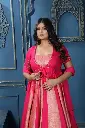 Pink Frill Jacket Anarkali