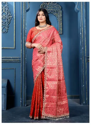 Half-Half Banarasi Brocade Saree