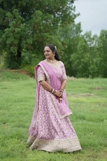 Lavender Banarasi Lehenga